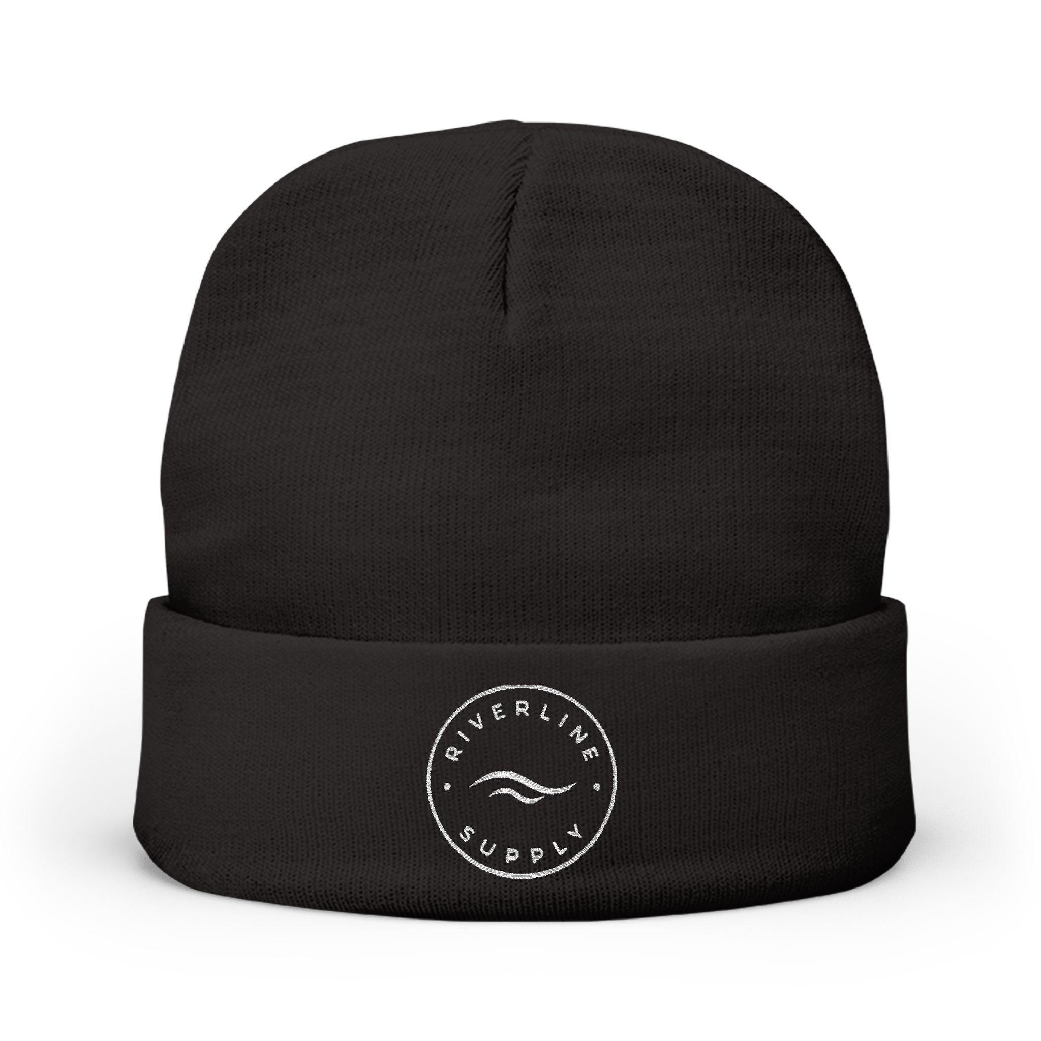 RiverLine Embroidered White Logo Beanie