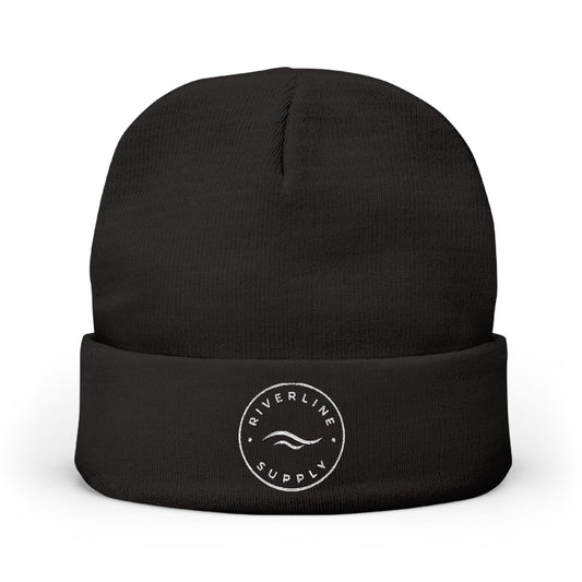RiverLine Embroidered White Logo Beanie