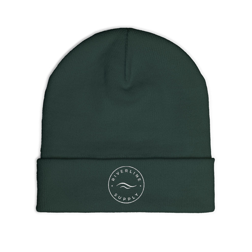RiverLine Embroidered White Logo Beanie