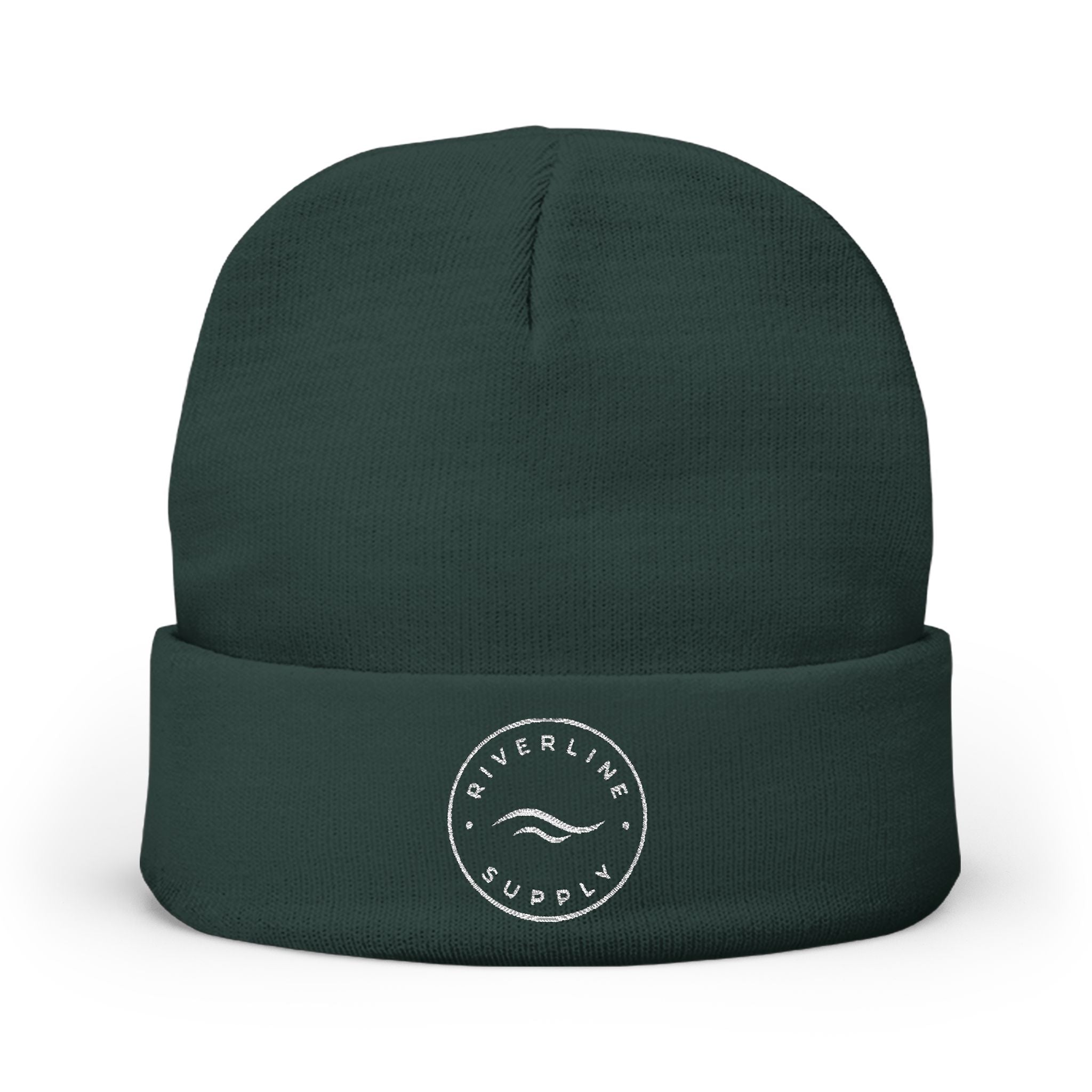 RiverLine Embroidered White Logo Beanie