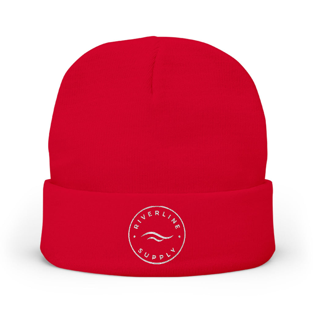 RiverLine Embroidered White Logo Beanie