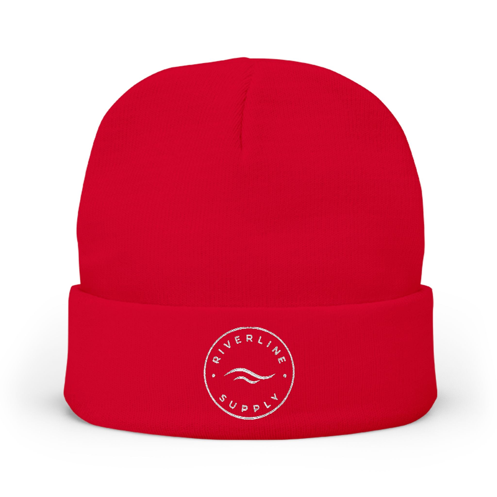 RiverLine Embroidered White Logo Beanie