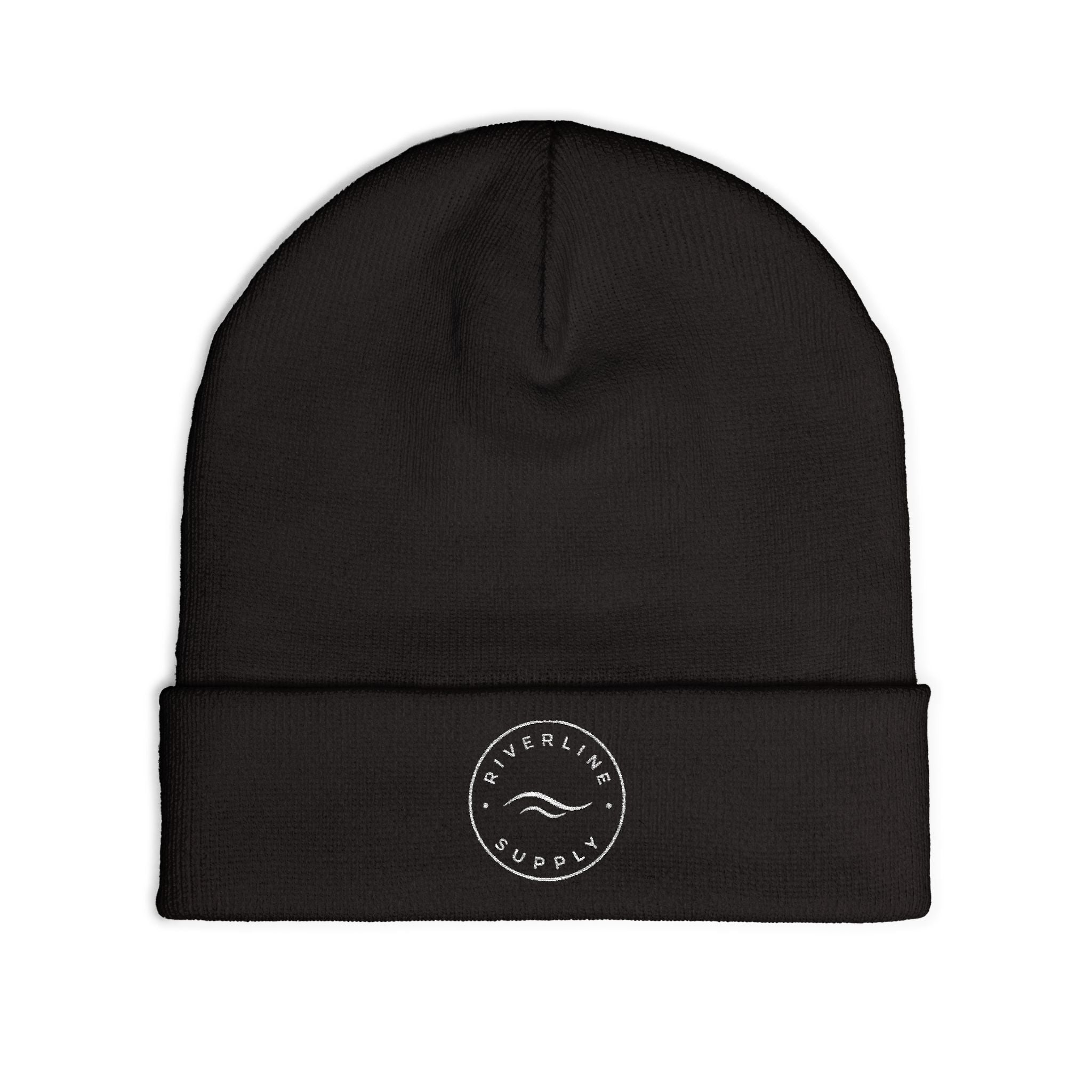 RiverLine Embroidered White Logo Beanie